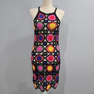 H&M | Dresses | Hm Coachella Multicolor Crochet Midi Dress
